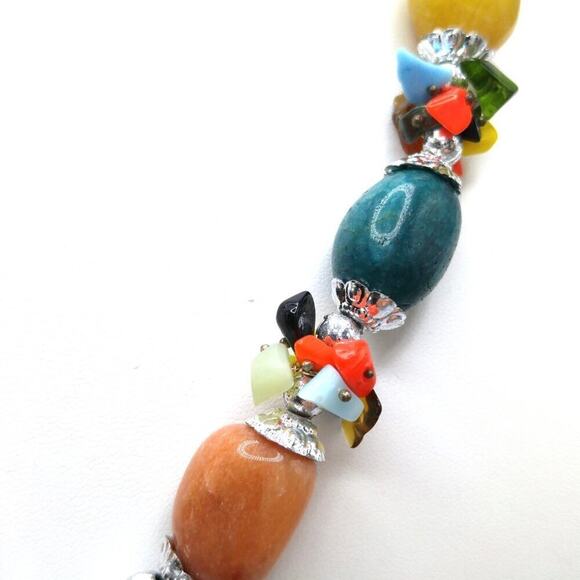 Gemstone Artisan Necklace, Gemstone Enhanced Pendant, Gemstone Beads, 18 Inches - Picture 4 of 12